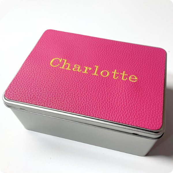 Personalised Embroidered Storage Tin